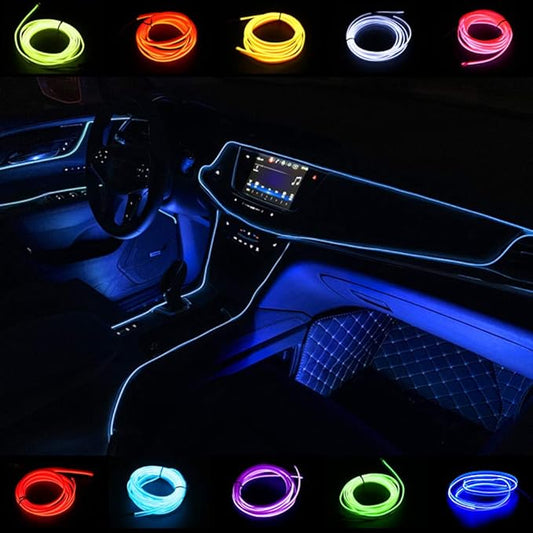 2M/6FT USB Neon EL Wire Cold Lights High Brightness Electroluminescence Wire with Drive Light Lamp Glow String Strip for Xmas Party Festival Decoration(Blue)