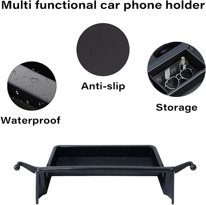 Car Phone Holder for Toyota Sienna 2021-2024 Accessories Apply to 9 Inch Screen Fixed Clip Magnetic Cell Phone Mount Hands-Free 360 Degree Rotation with Dashboard Storage Tray