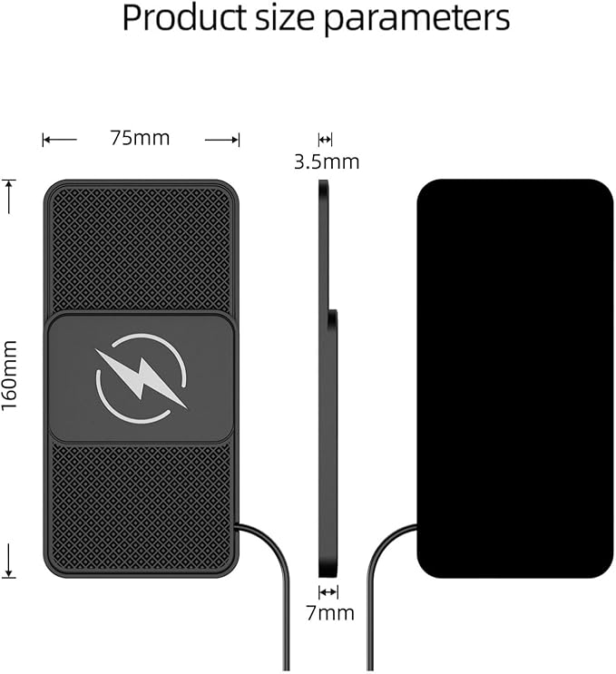 Wireless Car Charger Pad for Dodge Magnum Neon Charger Durango, Phone Charging Mat 20W Type C/USB Cordless Non-Slip Charging Station Adapter Center Console,A 30cm Cable Type-C Plug-Normal