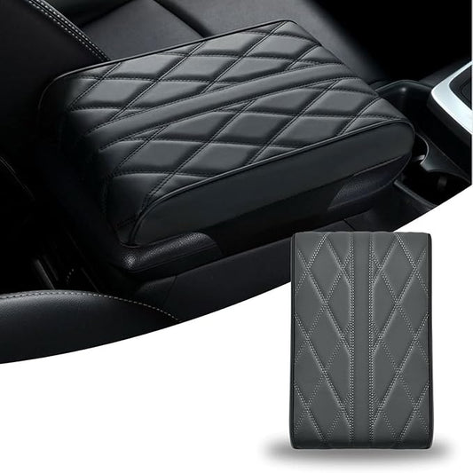 Car Armrest Cushion for Jaguar F-Pace 2015-2019 2020 2021 2022 2023 2024 2025, Car Center Console Cover Armrest Pad Soft Leather Car Interior Accessories,Black