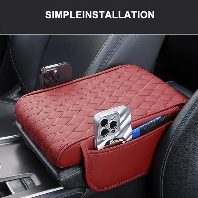 Car Armrest Pad for BMW X3 G01 F25 E83 2003-2019 2020 2021 2022 2023 2024 Leather Armrest Box Mat Center Console Cushion Pad Universal Armrest Seat Box Cover Protector,Brown