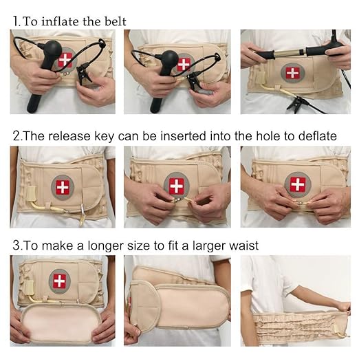 Decompression Back Belt,Spinal Air Traction Belt for Lower Back Pain Relief, Back Support & Lumbar Traction,One Size for 29 inches to 49 inches Waists