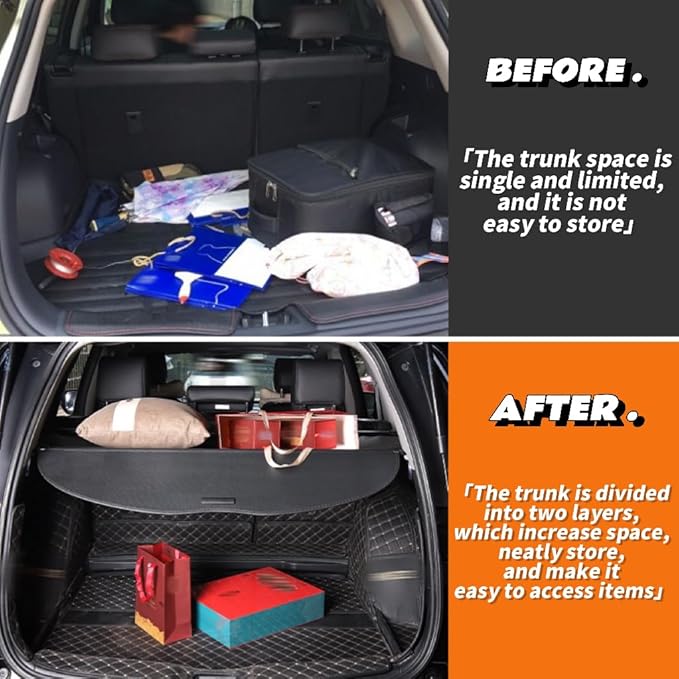 Cargo Cover Fit for Kia Sportage 2023 2024 2025 Retractable Trunk Rear Security Cover Shielding Shade Trunk Cover Cargo Lid