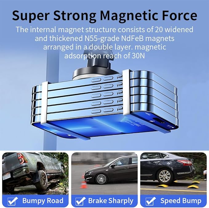 Car Magnetic Phone Mount for Toyota RAV4 2019-2025 [ 7/8 inch Touch Screen ] Auto Interior Accessories Best Cellphone Holder Mobile Cradle Cell Phones Navigation Charging Screen Stand Accessory