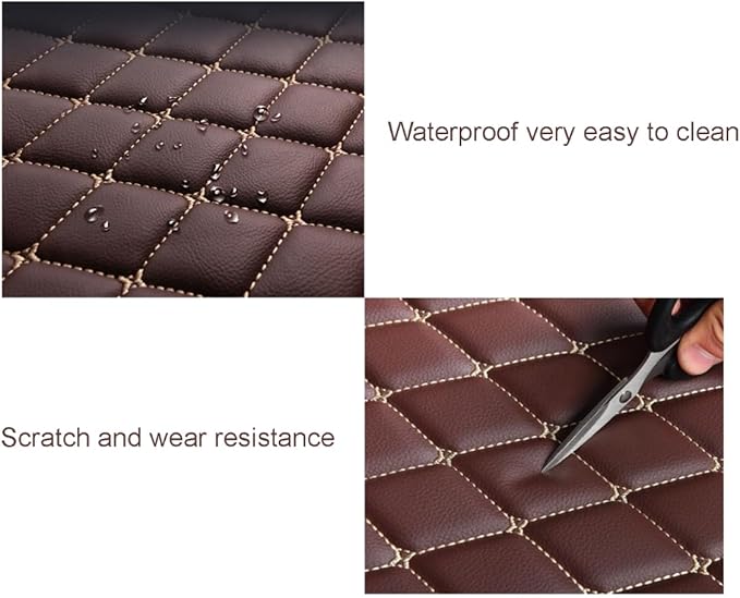Custom Personalized Floor Mats for Cars，Luxury Full Coverage All Weather Car Floor Mats，Anti-Slip Leather Car Mat Set ，Custom Floor Mats for 99% of Cars, Trucks & SUVs (Wine red)