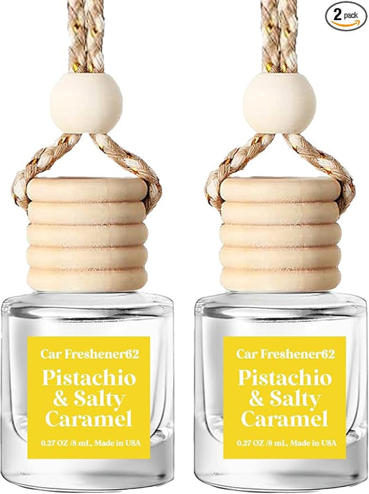 C Classy Car Air Freshener Hanging 2 Pack, Pistachio Essential Oil Diffuser, Long-Lasting Fragrance, Cute Car Accessories for Women & Men, Made in USA