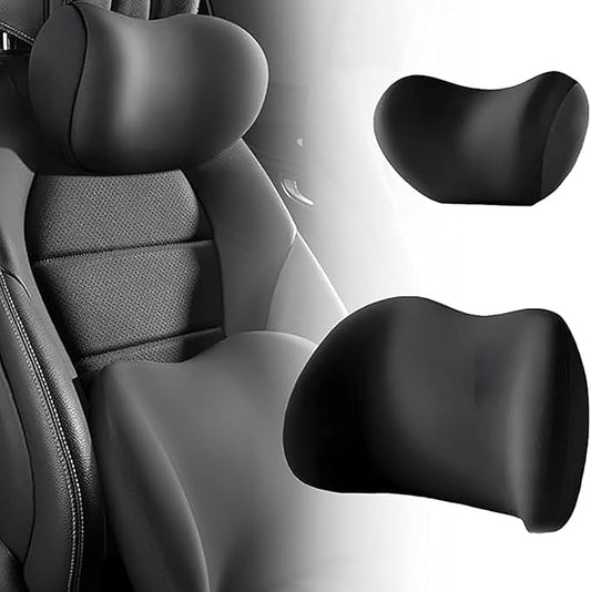 Car Headrest & Lumbar Support Cushion for Dodge Ram Promaster 2013-2020, Ergonomic Memory Foam Neck Head Pillow Seat Adjustable Strap Removable Breathable Interior Accessories,Black