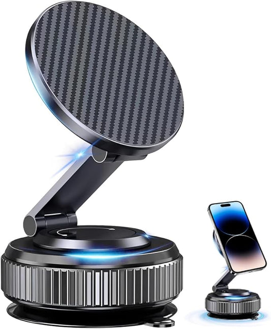 Car Phone Holder for MagSafe - Magnetic Vacuum Mount 360° Adjustable, Compatible with iPhone 17-12 Series & Android Devices, Cell Phone Holder for Your Car Dashboard Windshield with Magnetic Ring