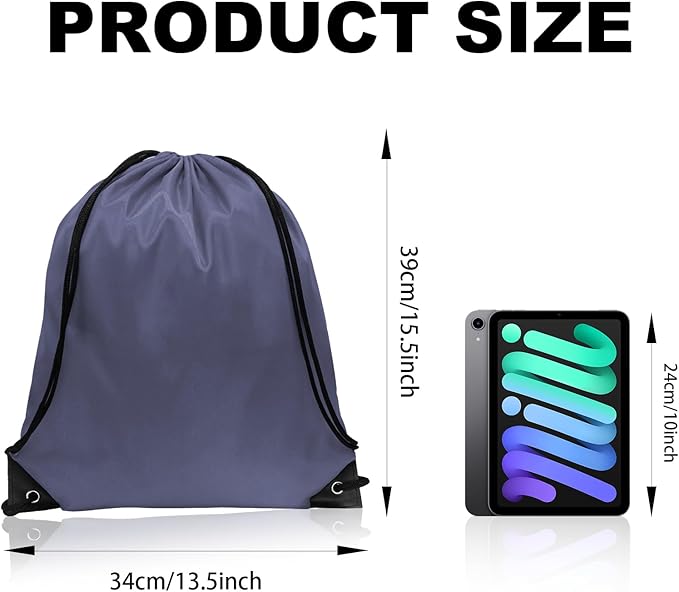 GoodtoU Drawstring Bags, Nylon Backpacks - Drawstring Gym Bags for Sport, Traveling, Team (Grey, 128Pcs)