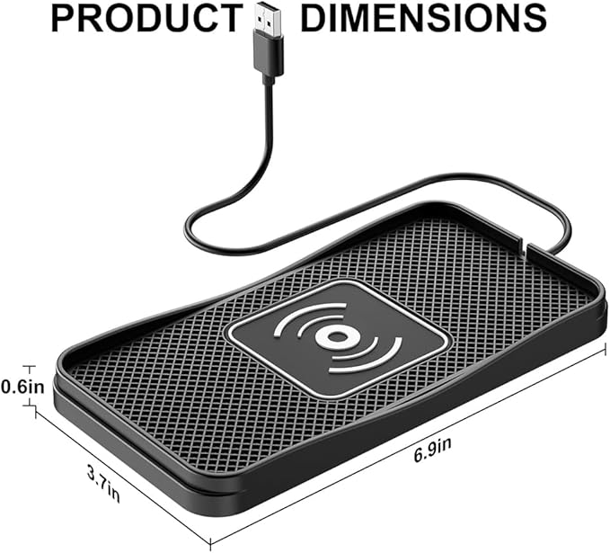 Wireless Car Charger Pad for Hyundai Santa Fe 2001-2026, Type-C/USB 20W Car Wireless Charger Non-Slip Phone Charging Pad Car Accessories,B 30cm Cable USB Plug