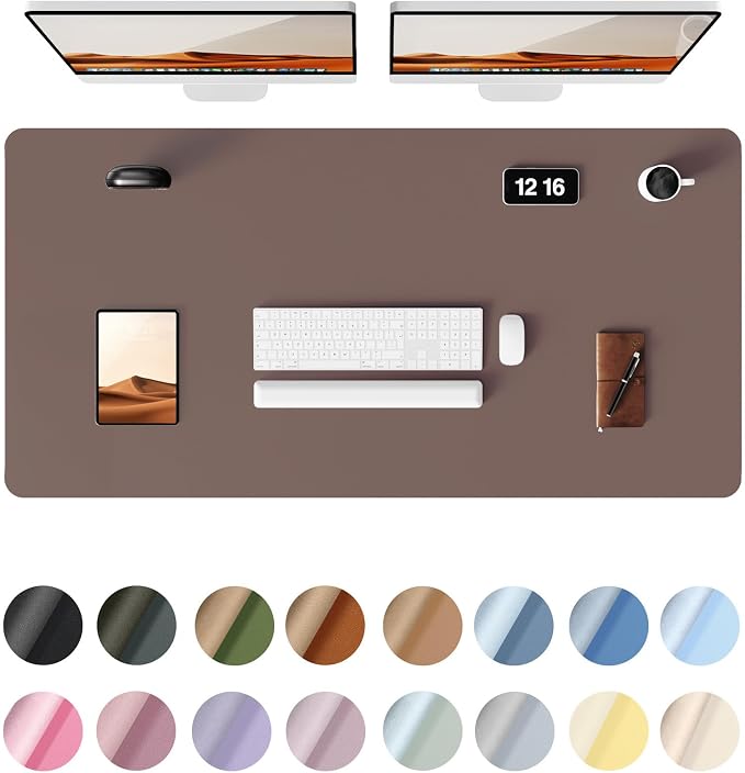 YSAGi Leather Desk Protector, Office Mat, Large Mouse Mat, Non-Slip PU Leather