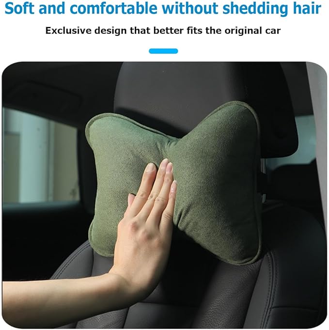 Car Headrest Pillow, Soft Comfortable Breathable Memory Foam Ergonomic Design Automotive Neck Pillow Cushion with Adjustable Strap for Neck Pain Pressure Relief, Universal Fit（Red）