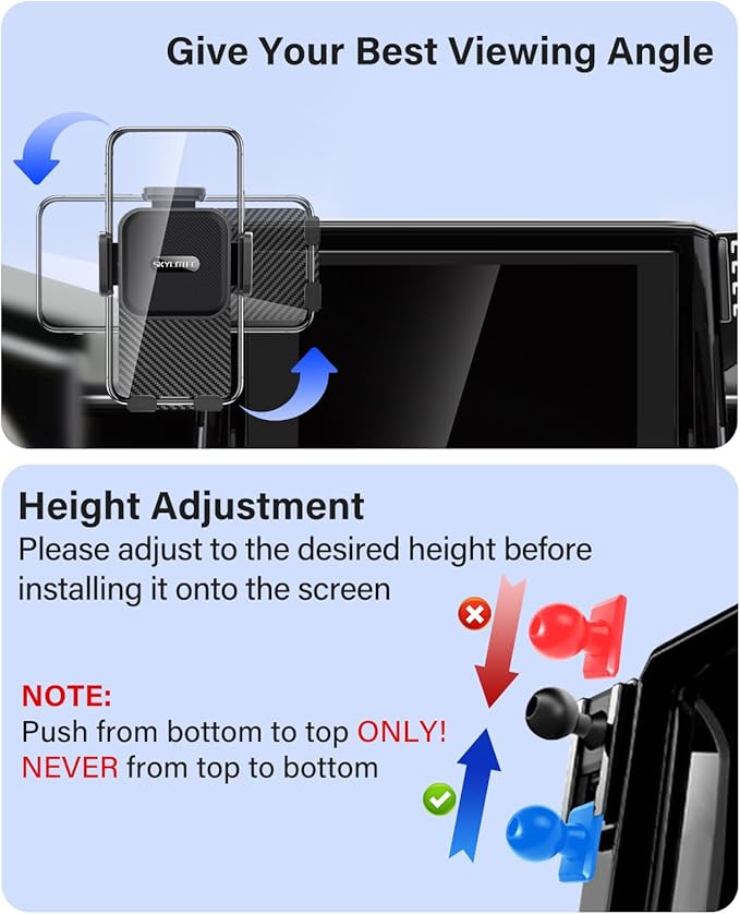 SKYLOTEC Car Phone Holder for Ford Mustang Mach E 2021 2022 2023 2024 2025 Accessories 15.5-Inch Screen Fixed Clip, Automobile Cradles Phone Mount, Cell Phone Base Not Block Air Vent