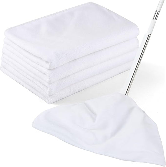 4 Pack Extra Large Microfiber Cleaning Cloths 20"x30", Lint-Free Reusable Towels for Home, Glass, Windows, Office, Kitchen, Bathroom – White