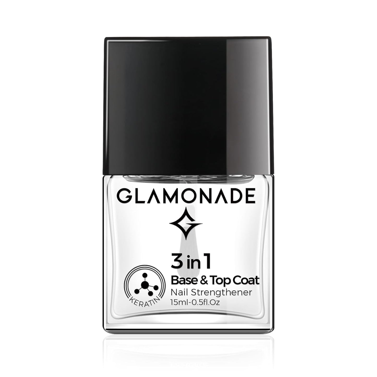 Base Top Coat Nail Polish: 3 in 1 Clear Quick Dry Nail Polish Nail Strengthener and Growth Hardener for Nail Treatment Repair Damaged Nail Care 0.5 fl oz