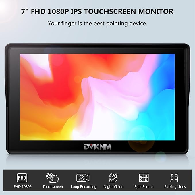 Wireless RV Backup Camera System for Furrion Pre-Wired RVs Truck Trailer, FHD 1080P 7" Touchscreen IPS Monitor & Rear View Camera, Loop Recording Night Vision IP69 Waterproof Plug & Play F7