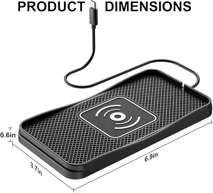 Wireless Car Charger Pad for Mercedes Benz GLB 180 180d 200 200d 220d 250, Type-C/USB 20W Car Wireless Charger Non-Slip Phone Charging Pad Car Accessories,A 30cm Cable Type-C Plug