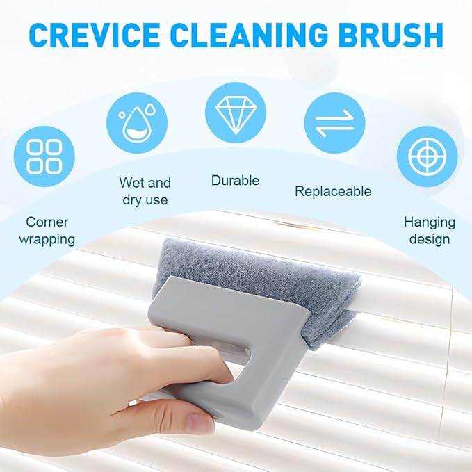 Magic Window Track Cleaner, 2026 Upgraded Handheld Cleaning Brush Set, Creative Cleaner Brushes Tools for Window lides Gaps, Sliding Door Track, Tile Lines Shutter Car Vents (3pcs Mix)