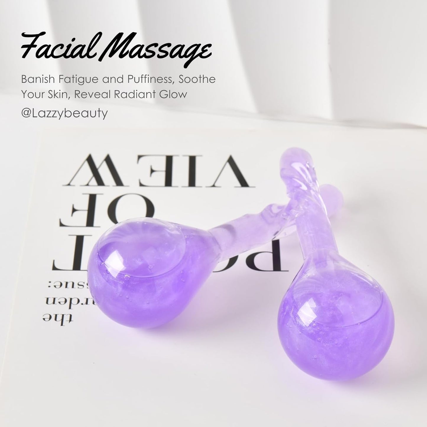Ice Globes for Face and Eyes, Cooling Facial Massage Tool, Cryo Beauty Roller for Puffiness, Redness, Fine Lines & Wrinkles, Skincare Gift for Home Spa Use