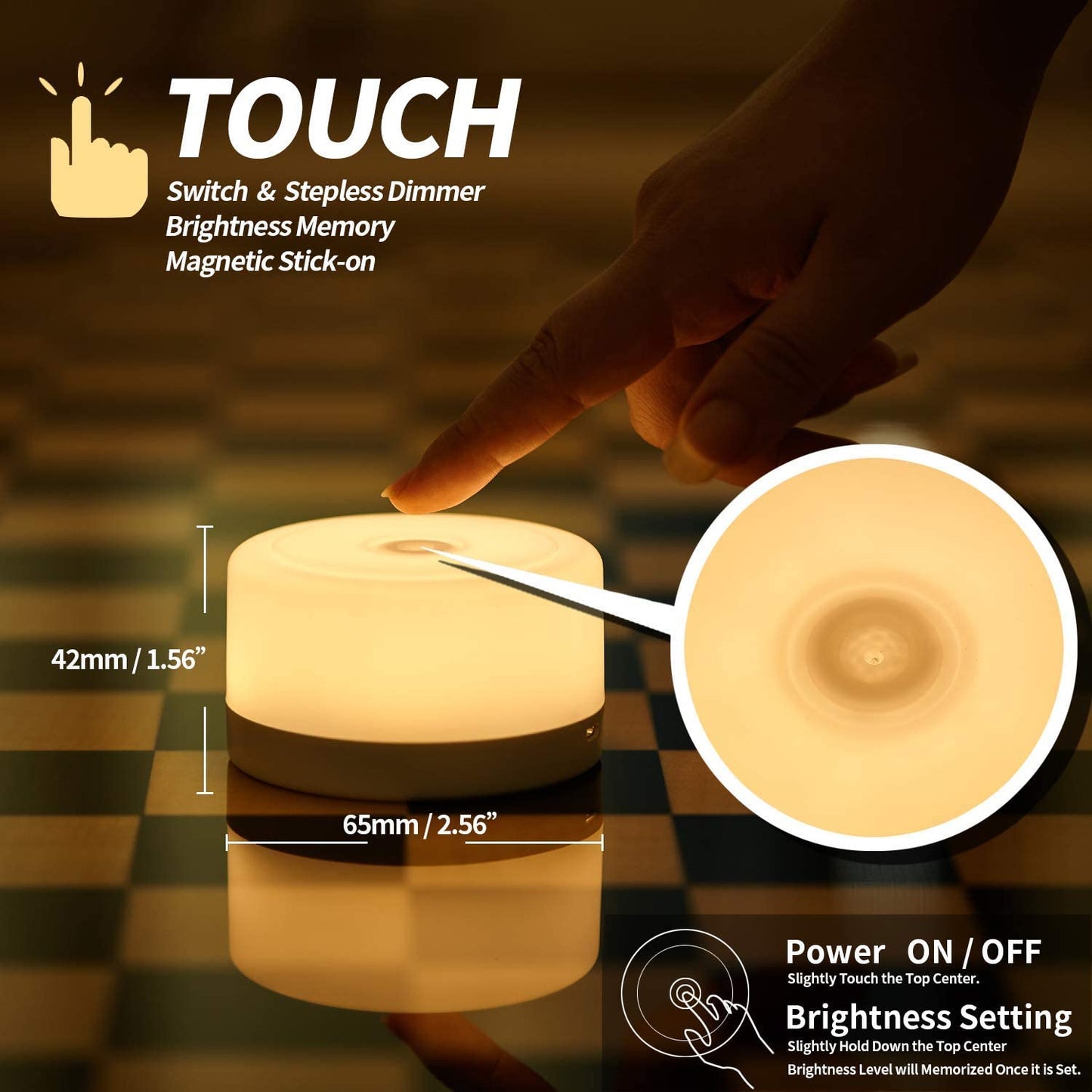 FC-Fancier Dimmable Light,Touch Sensor Bedside Lamp, Kids Children Adult Nightlight,Bedroom Living Room Baby Nursery Night Light
