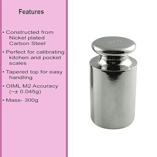 American Weigh Scales Calibration Weight for AWS Digital Scale, Stainless Steel, Carbon Steel, Chrome Finish, 300G (300WGT)