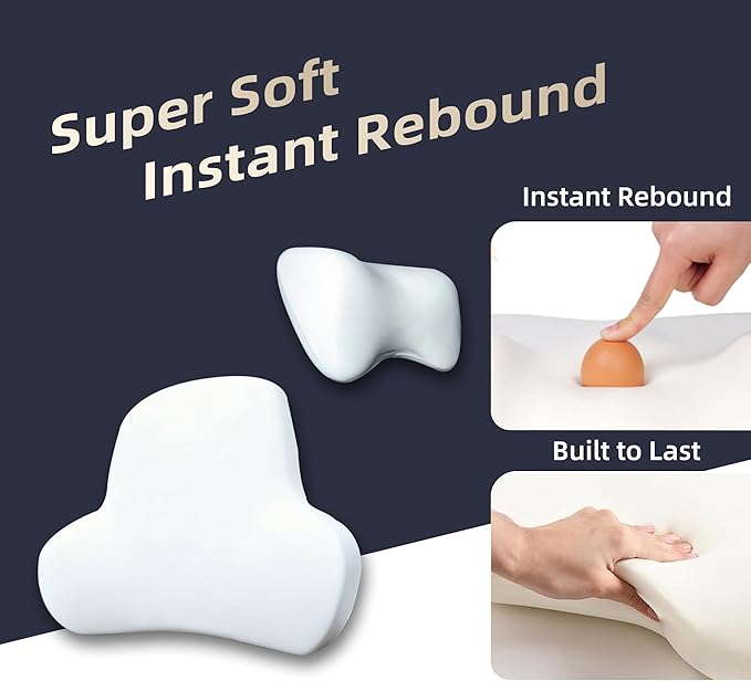 Car Neck & Lumbar Support Pillow Set for Honda CRV, Soft Memory Foam Headrest & Back Cushion, Ergonomic Comfortable Seat Support for Daily Driving and Long Trips Car Interior Accessories