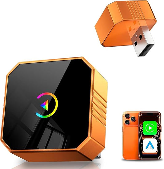 2026 Upgraded Mini Wireless CarPlay Adapter for Apple CarPlay & Android Auto, Plug & Play, Fast and Auto Connect, No Latency 2 in 1 Car Play Wireless Adapter for iPhone iOS 10+ & Android 11+