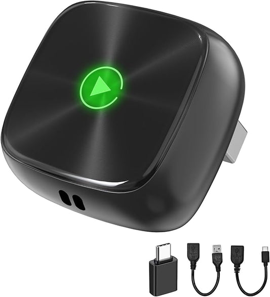 2026 Upgraded Wireless CarPlay Adapter & Android Auto, 2 in 1 Mini Dongle with Cooling Vents for Stable Connection, Converts Wired to Wireless, 5GHz WiFi No Delay, Plug & Play for Factory Wired Cars