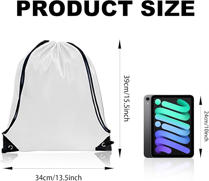 GoodtoU Drawstring Bags, Nylon Backpacks - Drawstring Gym Bags for Sport, Traveling, Team (White, 128Pcs)
