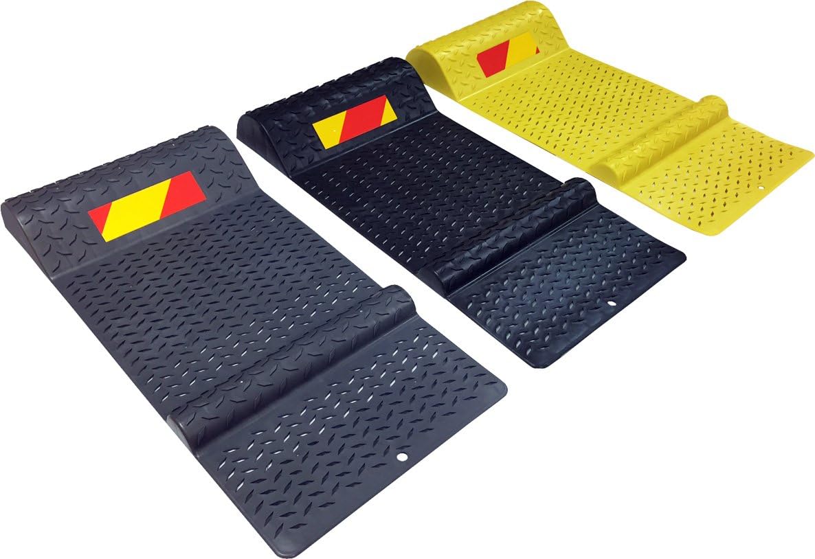Electriduct Pair of Plastic Parking Mat Guides for Garage Vehicles, Antiskid Car Safety Park Aid - Gray