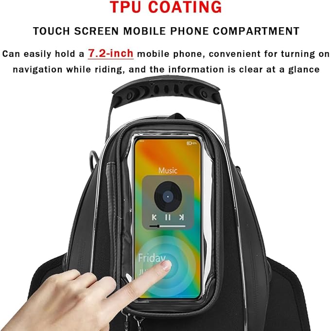 Motorcycle Tank Bag for Suzuki GSXR 750, Strong Magnetic Waterproof Oxford Black Motorbike Quick Release Pannier Bag