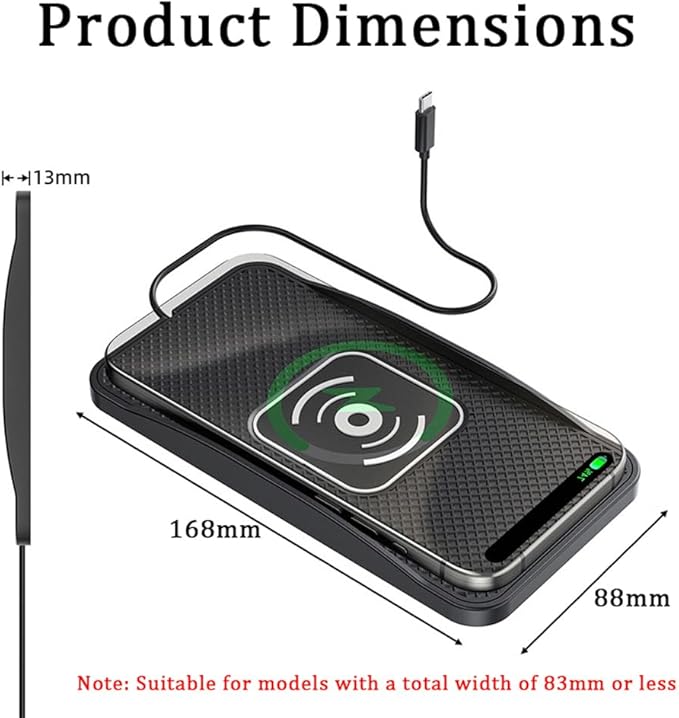 Wireless Car Charger Pad for Chevrolet Traverse 2009-2026, Type-C/USB 20W Car Wireless Charger Non-Slip Phone Charging Pad Car Accessories,A 30cm Cable Type-C Plug