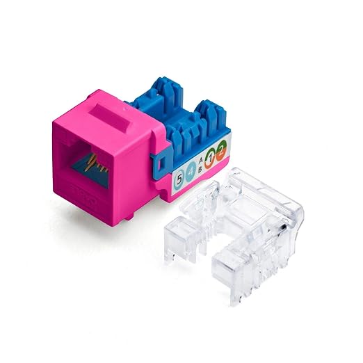 trueCABLE Cat6A Keystone Jack, Unshielded, 90 Degree Punch-Down, UL Listed