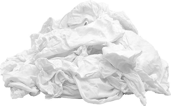 Premium New White Cotton Knit T-Shirt Rags (25 lbs. Box of Rags) - Lint-Free, Soft & Absorbent Cleaning Cloths for Auto, Paint, Garage, Staining & Polishing