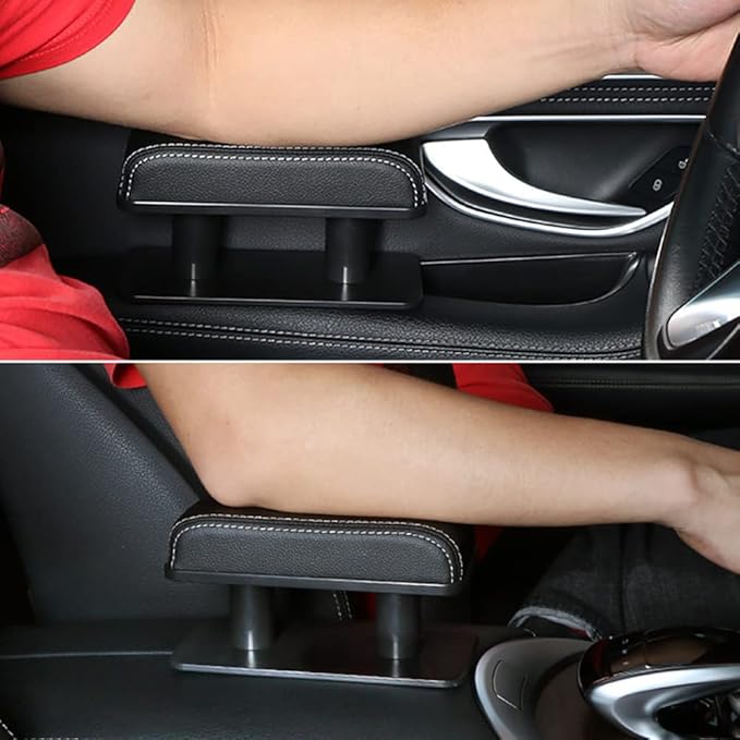 Car Driver Arm Pad Cushion Car Center Console Elbow Cushion Pad Car Door Armrest Rest Pad Adjustable Height Comfort Universal Fit for Most Car, Gray