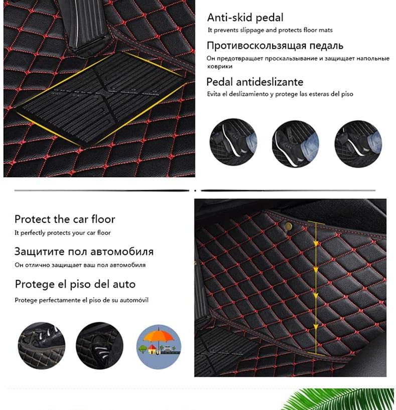 Custom Car Floor Mat Compatible with BMW Mercedes-Benz Toyota Cadillac Lexus Honda Infiniti Nissan Hyundai Kia Audi All Models Cars Sedans SUVs Automotive Mats (Black Blue)