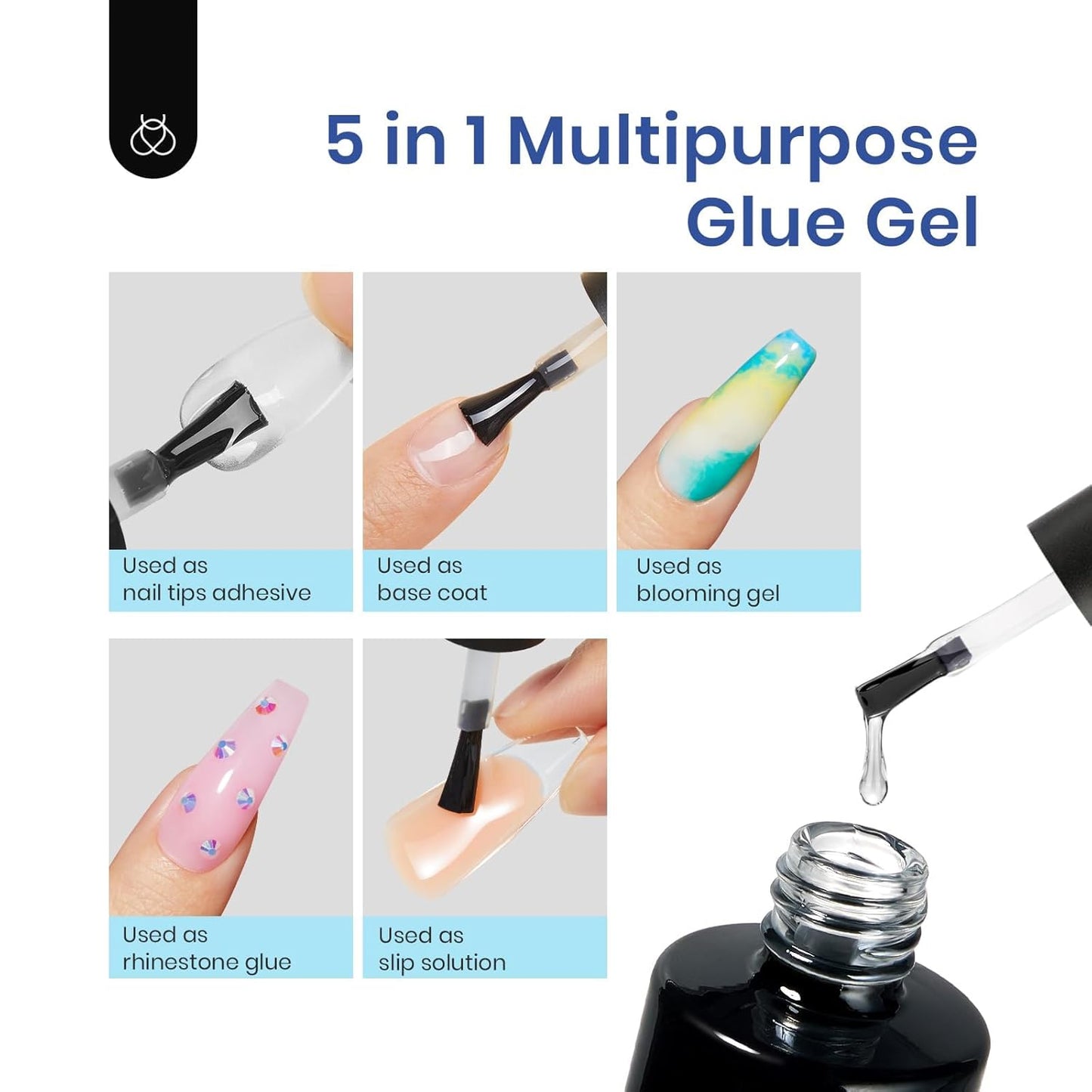 Beetles Soft Gel Nail Kit Medium Coffin Easy Nail Extension Set 5 In 1 Nail Glue Base Coat with Pre shaped Nail Tips and Led Nail Lamp Acrylic Nail Clipper Gifts for Women