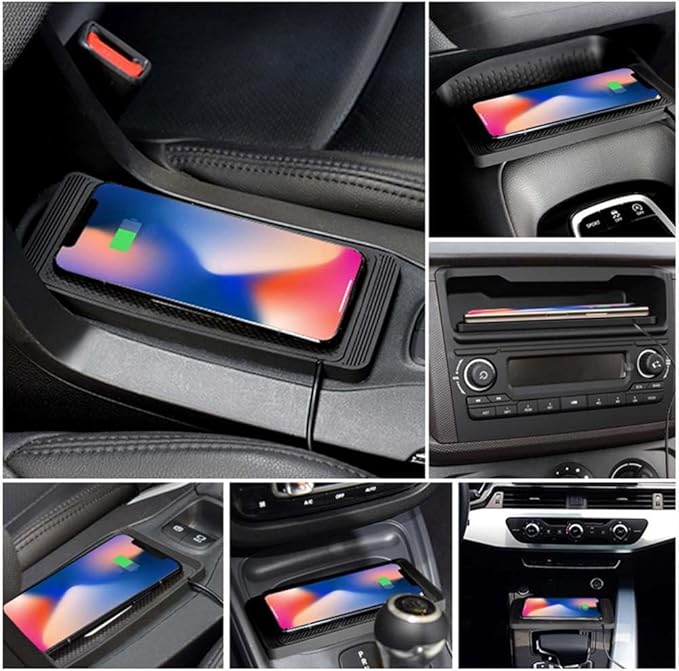 Wireless Car Charger Pad for Hyundai Tucson 2005-2026, Type-C/USB 15W Car Wireless Charger Non-Slip Cordless Charging Mat Car Accessories,A-30cm USB Interface