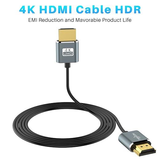 Twozoh Ultra-Thin Long HDMI to HDMI Cable 25FT, Hyper Slim HDMI 2.0 Cable