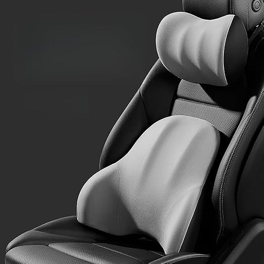 Car Headrest Lumbar Support Cushion for Toyota Corolla Cross 2022 2023 2024, Ergonomic Car Seat Headrest Cushion for Neck Back Pain Relief Memory Foam Breathable Removable Cover for Office Chair Car