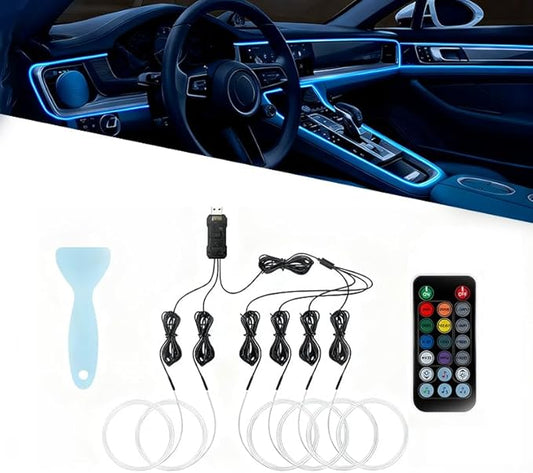 Car Interior Lights for Acura ILX 2013–2022, Car Ambient Lighting Kits, Multiple Light Modes, Interior Car LED Strip Lights with Remote Control, Sync to Music, 8m