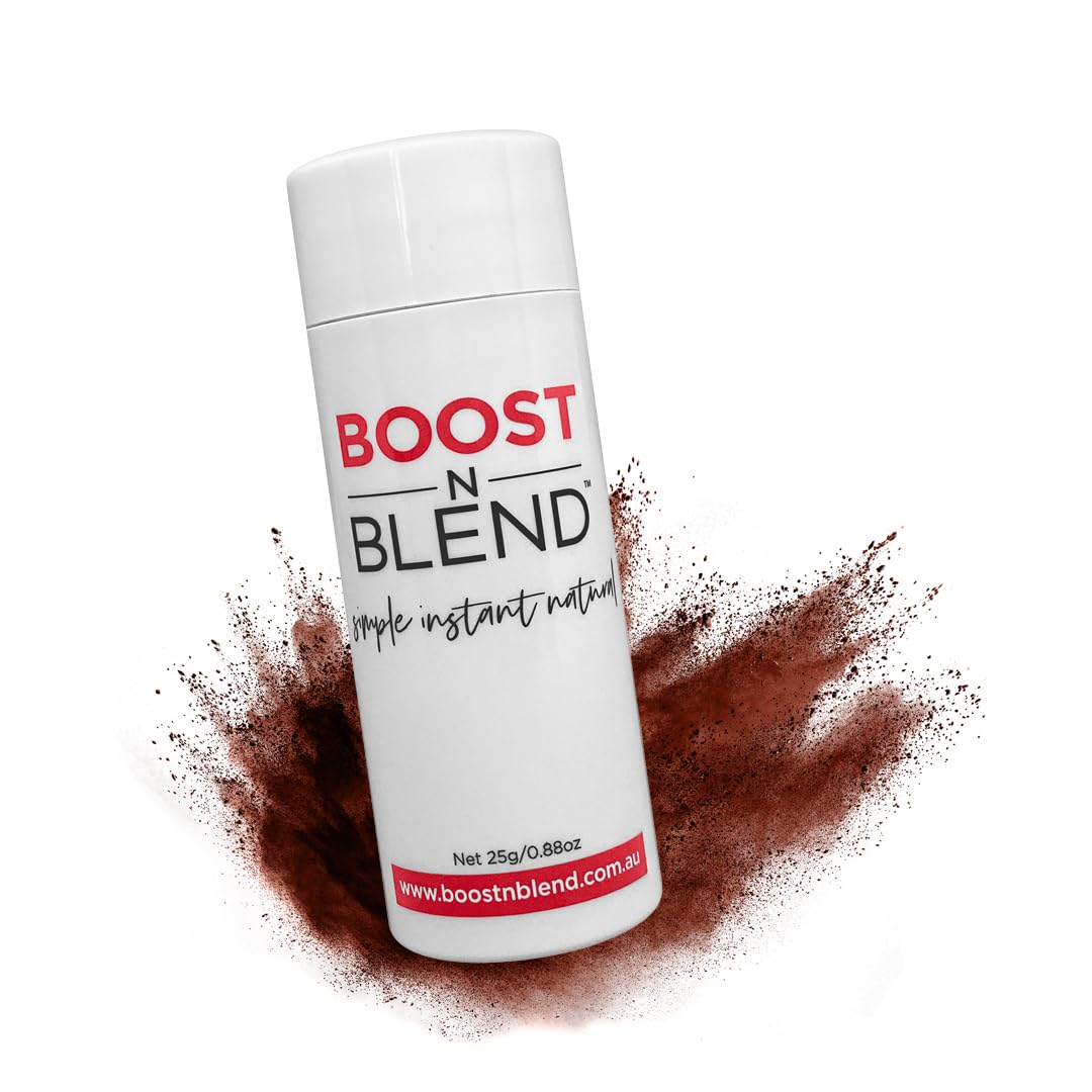 BOOST N BLEND Hair Fibers for Thinning Hair, Cotton Hair Volumizer for Women (25g/0.88oz) - Warm Cinnamon Brown