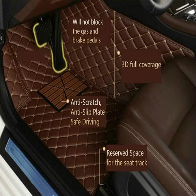Customize Car Floor Mats for 99% Sedan SUV Sports Car All Weather Leather Full Coverage Waterproof Non-Slip Vehicle Lining Pads (Purple)