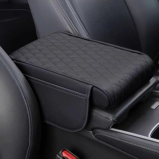 Car Armrest Pad for Lexus GX J150 J120 GX 460 400 GX OR Leather Armrest Box Mat Center Console Cushion Pad Universal Armrest Seat Box Cover Protector,Black, normal