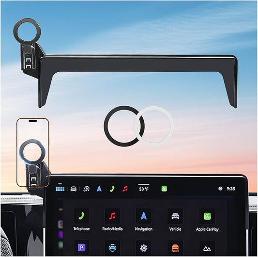 Car Phone Holder for Volkswagen VW Tiguan 2026 2025 (Only for 15-Inch Screen, Not for 12.9-Inch) 360° Rotation Magnetic Cell Phone Mount, Compatible with Magsafe, Does Not Affect Air Vent