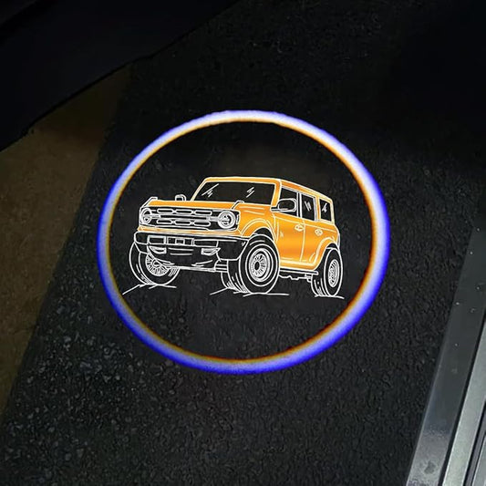 2Packs Car Door Lights Car Door Shadow Lights Projector Welcome Courtesy Lights (b-car-Orange)