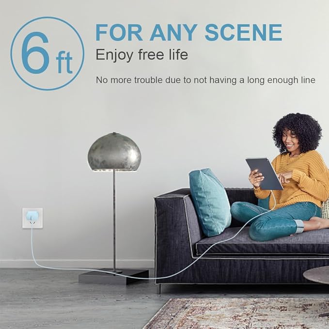 iPhone 17 16 15 Charger Fast Charging 3 Pack USB C Charger Block Type C Chargers 6FT Cord Wall Chargers Compatible with iPhone Air/17/17 Plus/17 Pro/17 Pro Max/16/16 Plus/16 Pro/16 Pro(Blue)