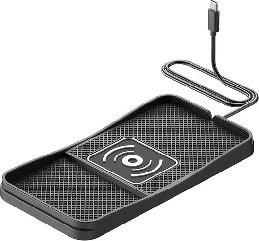 Car Wireless Charger Pad for VW Golf/GTI 2000-2026, Fast Car Wireless Charging Pad for Car Center Console, Non Slip Charging Mat,1M-Type C