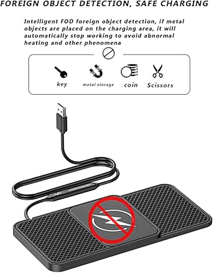 Wireless Car Charger Pad for BMW X7 (2019–2022),20W Fast Wireless Phone Charger Cell Phone Cordless Charging mat,Non-Slip Phone Charging,30cm Cable USB