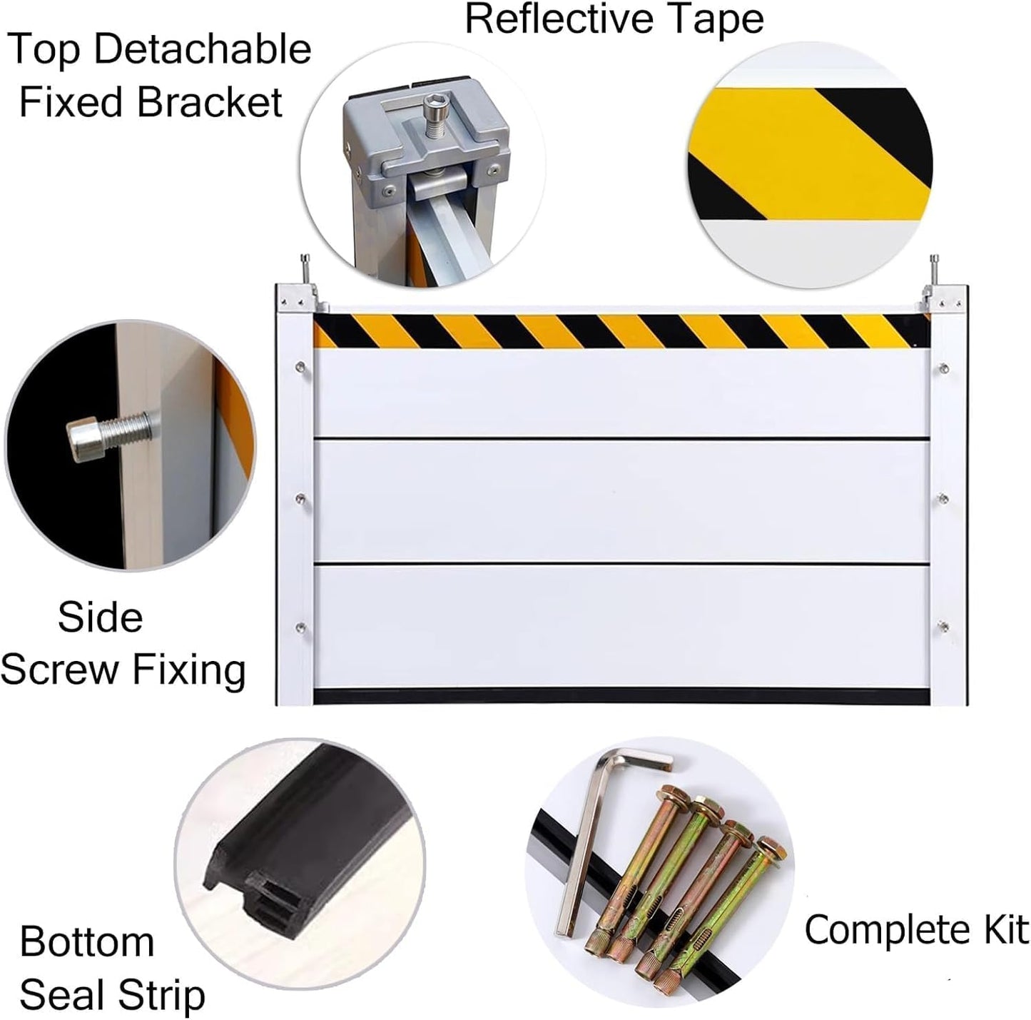 Reusable Heavy Duty Aluminum Flood Barriers for Home Exterior, Flood Protection Barriers Water Barrier Door Quick Detachable Garage Doors Detachable Mobile Rain Water Baffle ( H 55.1 inch L 3.5FT)